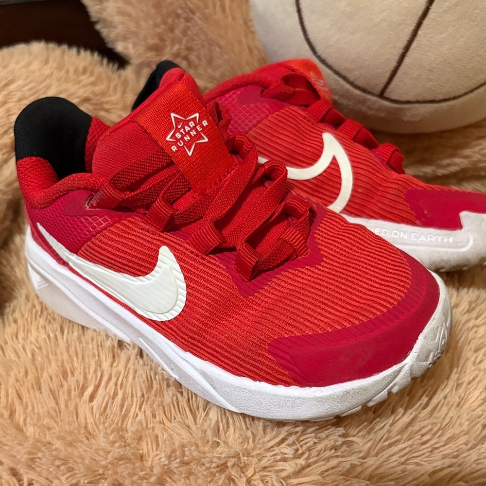 Nike Kids Red and White Sneakers